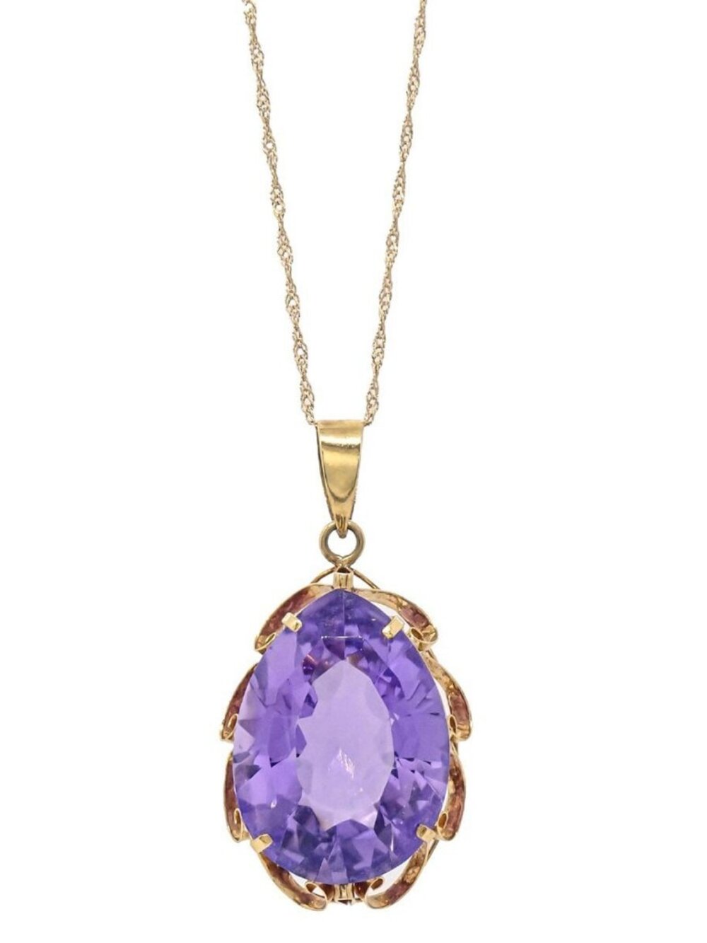 Pendant Necklace 18K Amethyst Gold Jewelry 166909